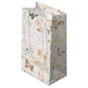 Sacs Cadeaux Fille Rose Brun Aquarelle Animaux de