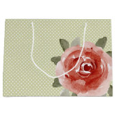 Sacs Cadeaux GRANDS avec Rose Rouge sur Points Bla (Devant)