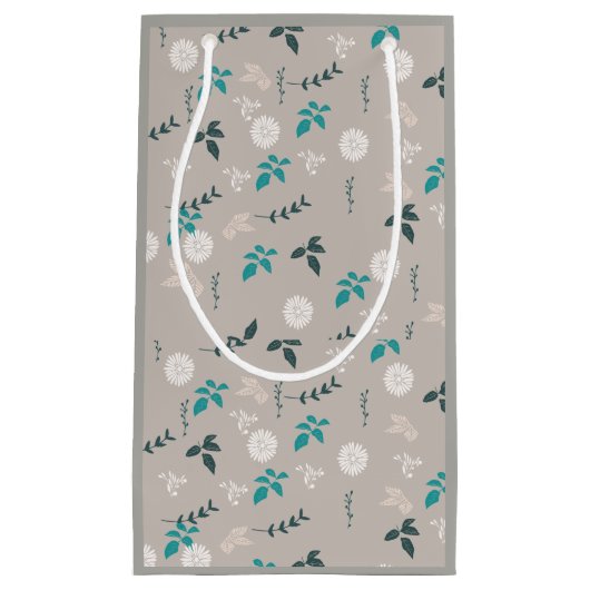 sacs cadeaux gris floraux (Devant)