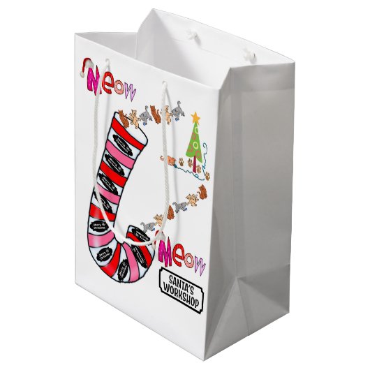 Sacs Cadeaux Noël Elf Meow Joyeux (Dos Angle)