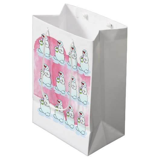 Sacs cadeaux Noël Snowman (Devant Angle)