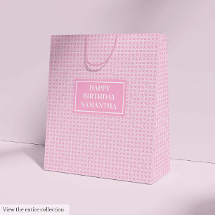 Sacs Cadeaux Personnalisés Élégants Rose Tartan po