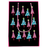 Sacs cadeaux Pink Black Christmas Trees (Dos)