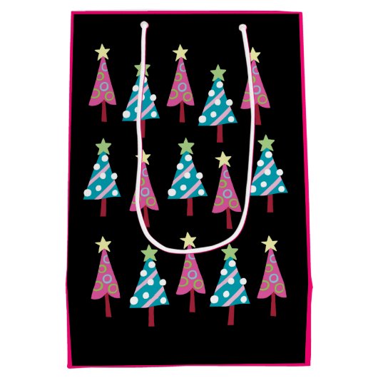 Sacs cadeaux Pink Black Christmas Trees (Dos)