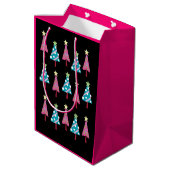 Sacs cadeaux Pink Black Christmas Trees (Dos Angle)