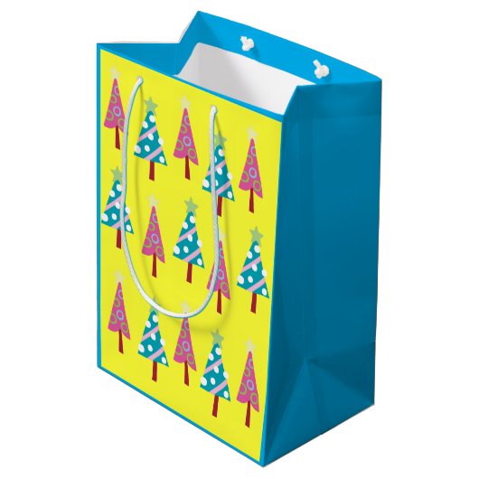 Sacs cadeaux Pink Blue Christmas Trees (Dos Angle)