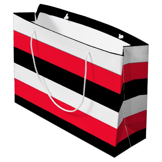 Sacs cadeaux Red, Black et White Stripes (Dos Angle)