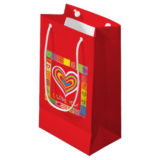 Sacs Cadeaux Rétro Amour (Devant Angle)