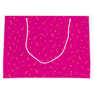 Sacs Cadeaux - Rose avec pois dorés