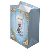 Sacs cadeaux thème plage bleu hippocampe (Devant Angle)