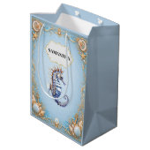 Sacs cadeaux thème plage bleu hippocampe (Dos Angle)