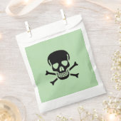 Sacs cadeaux verts et blancs à crâne noir (Coupé)