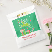 Sacs cadeaux verts rouges de rennes de Noël person (Scellé)