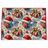 Sacs d'achat en papier rouge Noël (Devant)