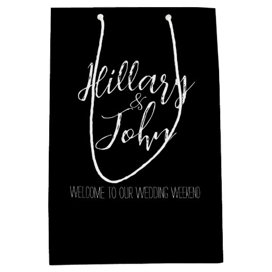 Sacs de bienvenue du Mariage du nom du couple (Devant)