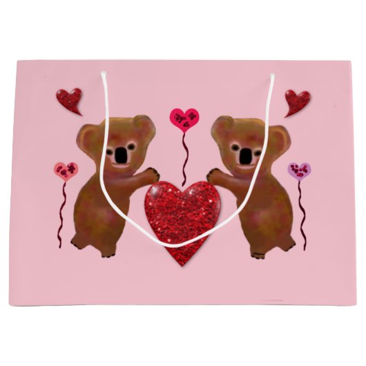 Sacs de cadeau de coeurs de koala (Devant)