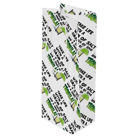 SACS DE CADEAU - LA VIE, CHAUX, SEL, TEQUILA ! (Devant Angle)