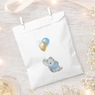 Sacs de cadeaux de faveur d'éléphant bleu Baby Sho