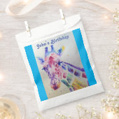 Sacs de cadeaux de fête d'animaux de zoo de girafe (Coupé)