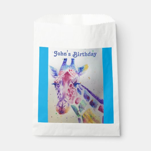 Sacs de cadeaux de fête d'animaux de zoo de girafe (Devant)