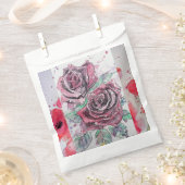 Sacs de cadeaux de fête de fleurs d'art de rose ro (Coupé)