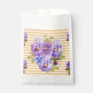 Sacs de cadeaux de fête floraux art Pansy jaune