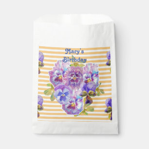 Sacs de cadeaux de fête floraux Fleurs de pensée j