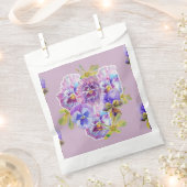 Sacs de cadeaux de fête floraux violets de pensée  (Coupé)