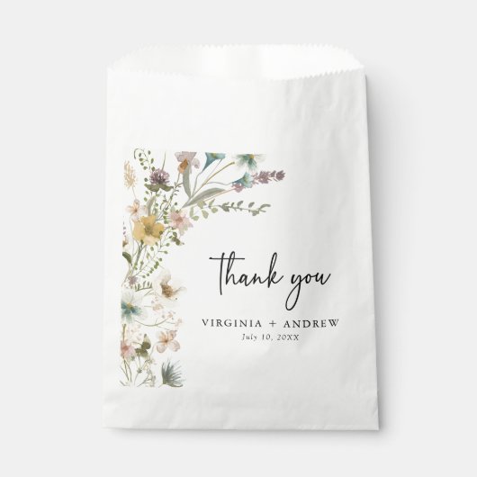 Sacs de cadeaux de mariage floraux (Devant)