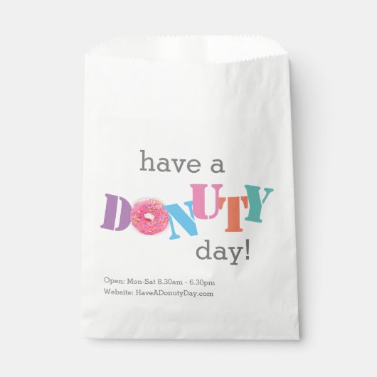 Sacs de Faveur - Ayez une journée DONUTY ! (Devant)