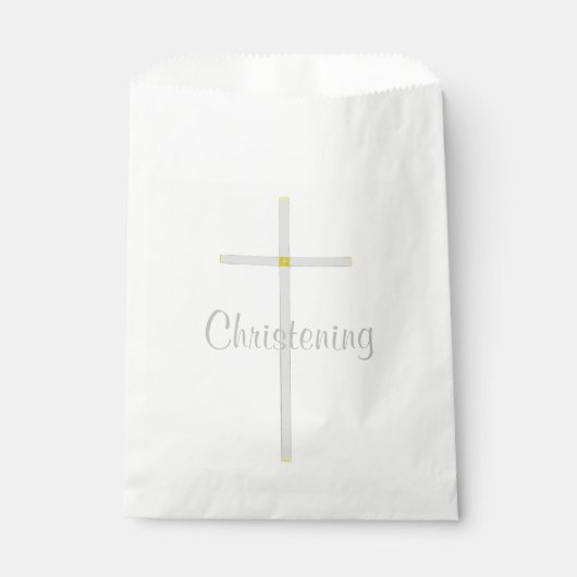 Sacs de Faveur Blanche Croix Christening (Devant)
