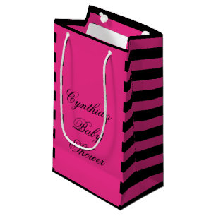 Sacs de faveur de baby shower de rayures de roses