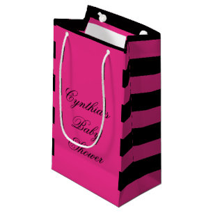 Sacs de faveur de baby shower de rayures de roses