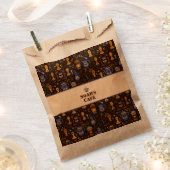 Sacs de faveur de café — kraft avec bandes de café (Coupé)