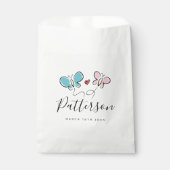 Sacs de faveur de mariage blanc avec papillons (Devant)