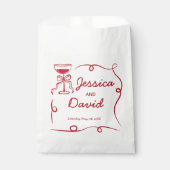 Sacs de Faveur de mariage main Whimsical tiré roug (Devant)