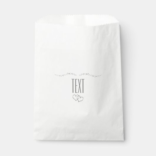 Sacs de faveur de mariage Silver Hearts & Sparkle (Devant)