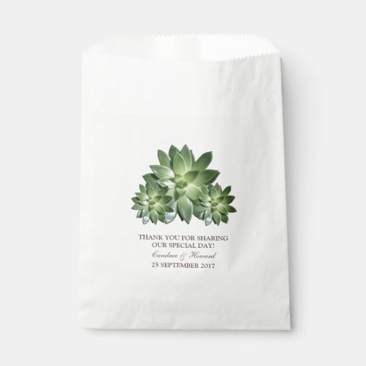 Sacs De Faveur De Mariage Simple Succulent (Devant)