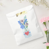 Sacs de Faveur de Pot de Maçon Floral Bleu (Scellé)