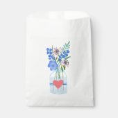 Sacs de Faveur de Pot de Maçon Floral Bleu (Devant)