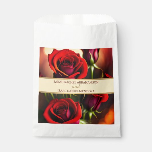 Sacs de Faveur de Roses Rouges (Devant)