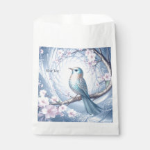 Sacs de Faveur Floraux Oiseau Bleu