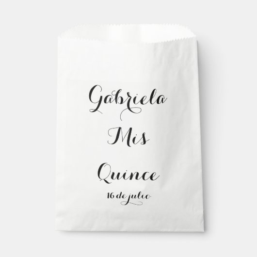 Sacs de faveur Mis Quince - Personnaliser pour vot (Devant)