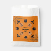 Sacs de Faveur Personnalisés Halloween orange et n (Devant)