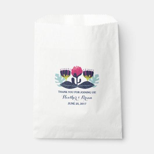 Sacs de faveur pour mariage floral funky (Devant)