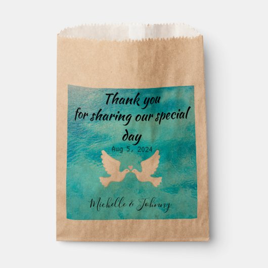 Sacs de faveur simples. Thème mariage. Doses, dos  (Devant)