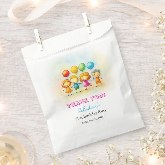 Sacs de faveurs d'anniversaire Balloon Buddies Bas (Coupé)