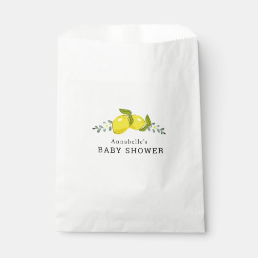 Sacs de faveurs de baby shower simples aux agrumes (Devant)
