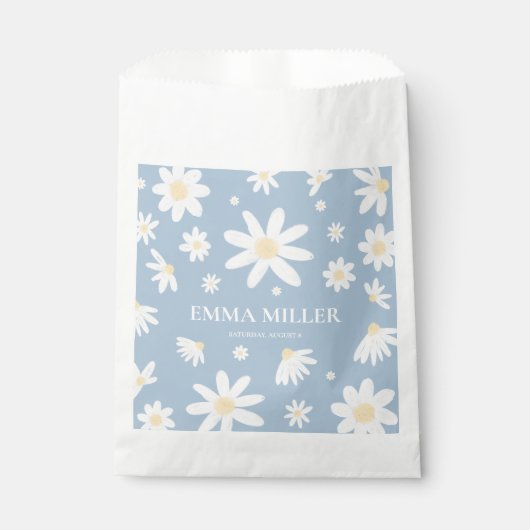 Sacs de Faveurs de Fleur de Daisy Bleue (Devant)