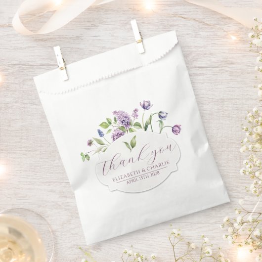 Sacs de Faveurs de Mariage Tulipes Fleurs de Print (Coupé)